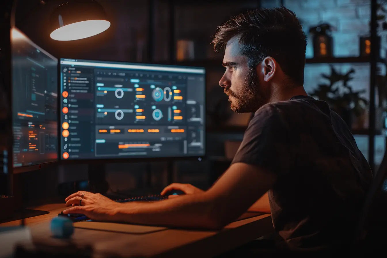 Best AI tools 2026 – dark desk setup with laptop and AI interface – Break The Ordinary