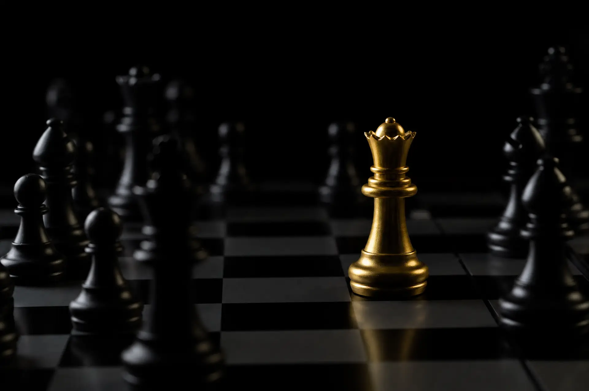 Pope Leo AI encyclical governance – golden queen piece on dark chess board