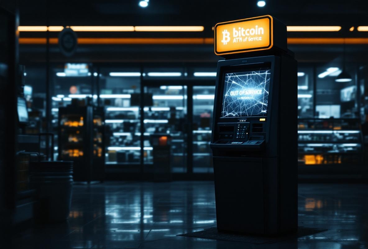 bitcoin depot bankruptcy 2026 – decommissioned Bitcoin ATM kiosk out of service