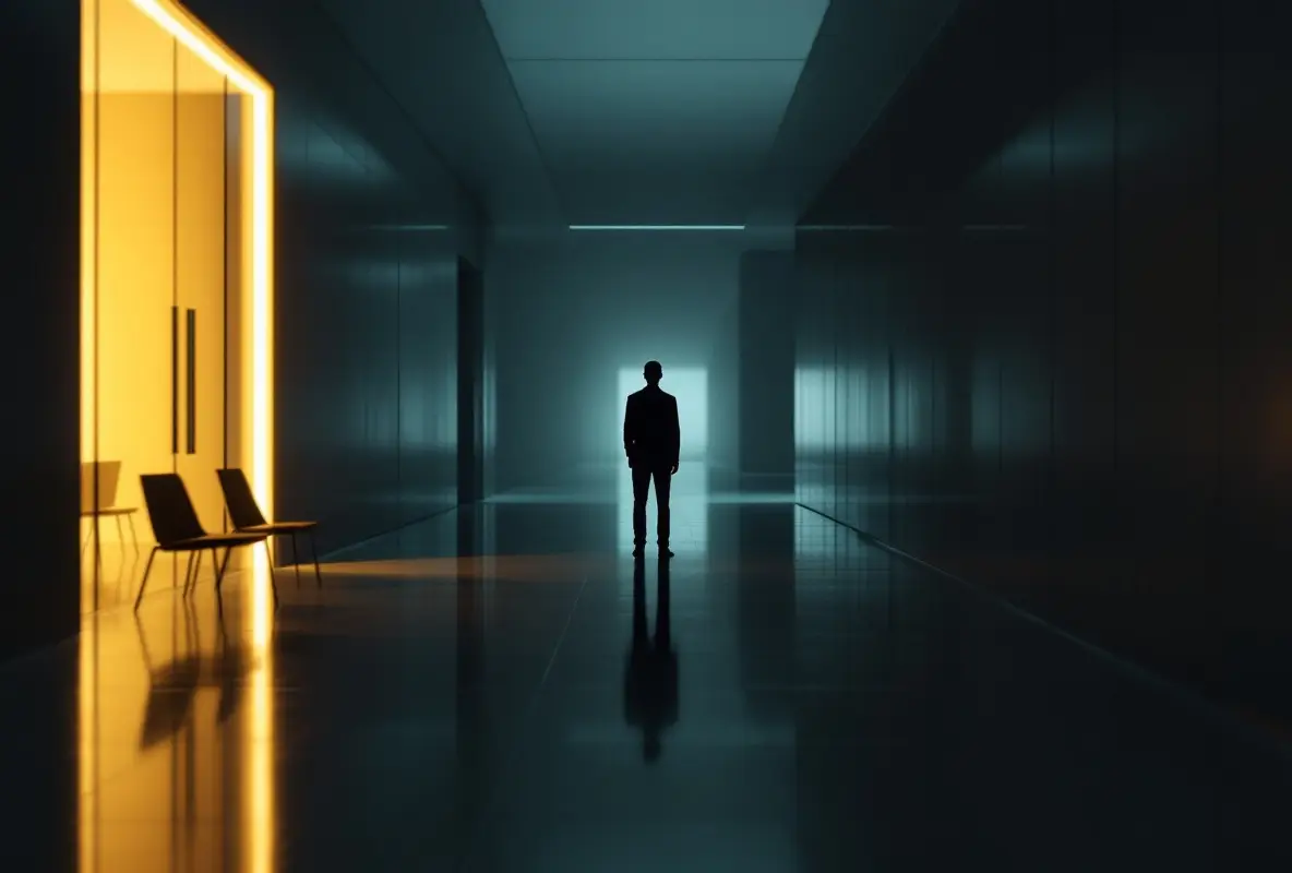 AI job exposure 2026 – figure at a career crossroads between adaptation and obsolescence