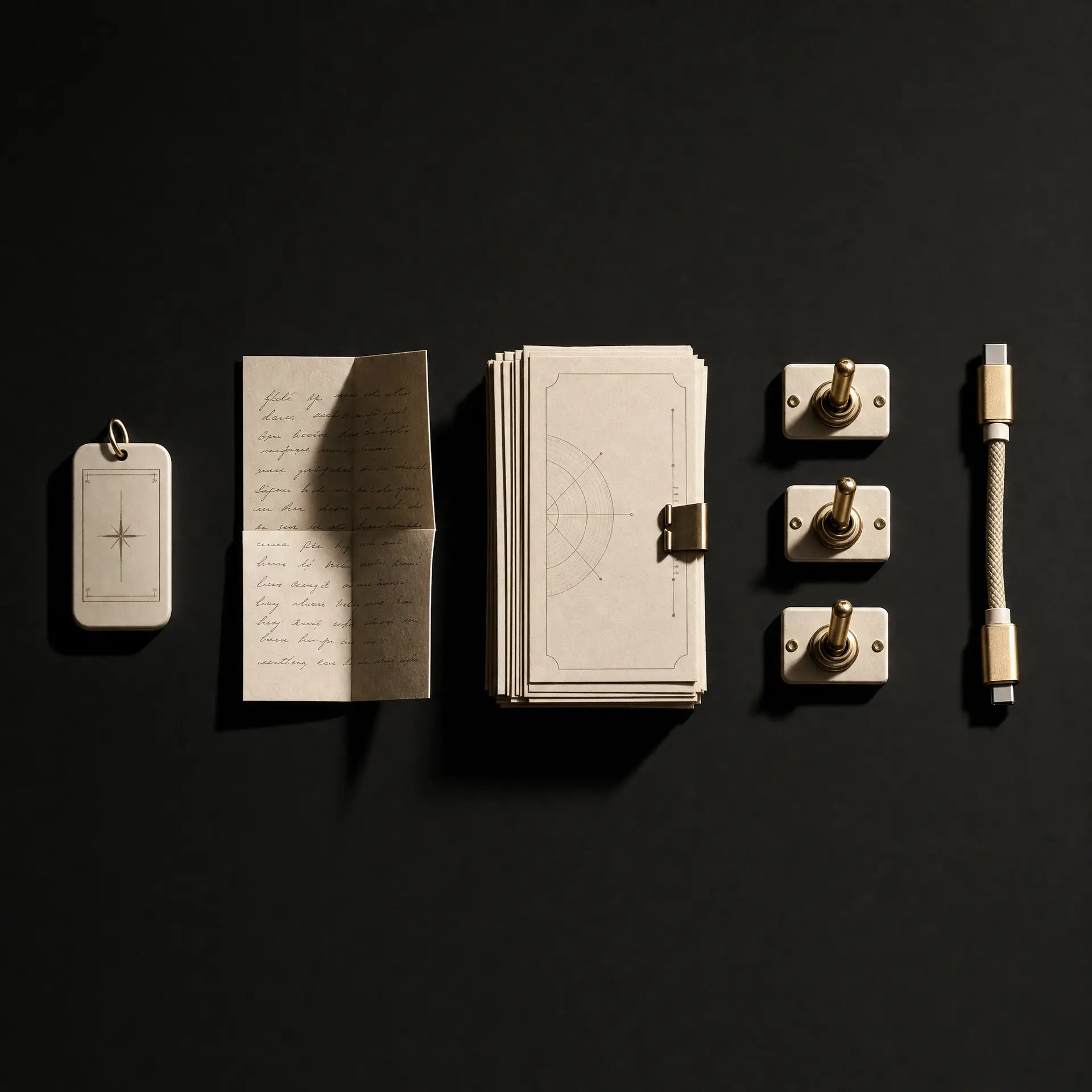 custom GPT five parts: name, instructions, knowledge, capabilities, and actions laid out on a dark editorial surface