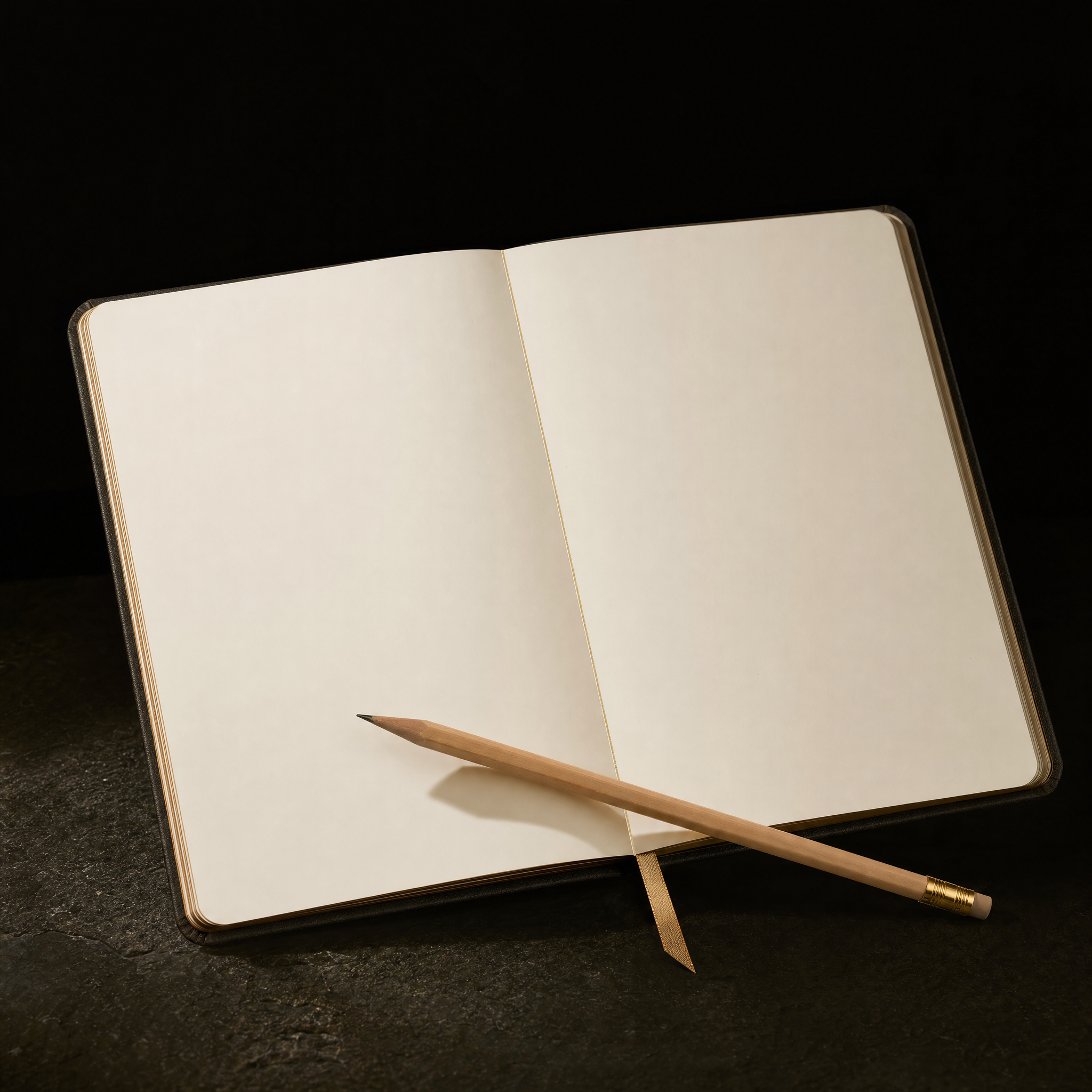dichotomy of control – two-column sorting notebook on obsidian surface
