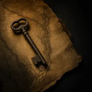 jekyll island federal reserve – antique key on historical map