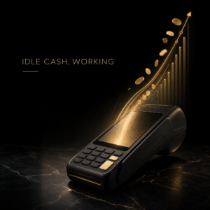 Square seller savings rate concept: idle business cash earning yield inside a payment system