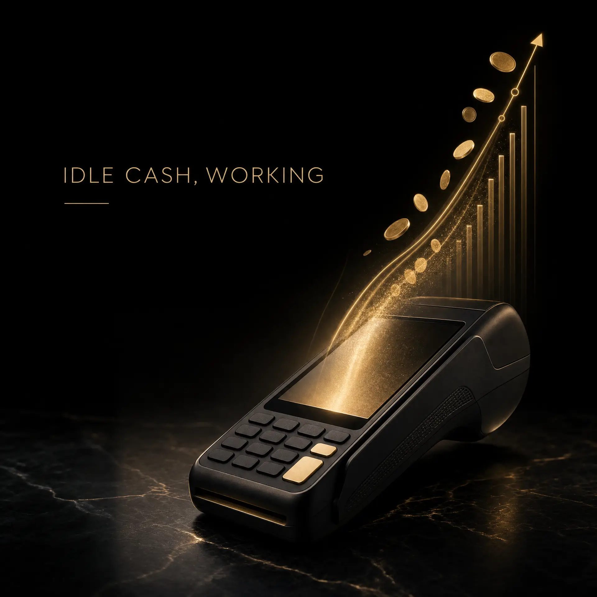 Square seller savings rate concept: idle business cash earning yield inside a payment system