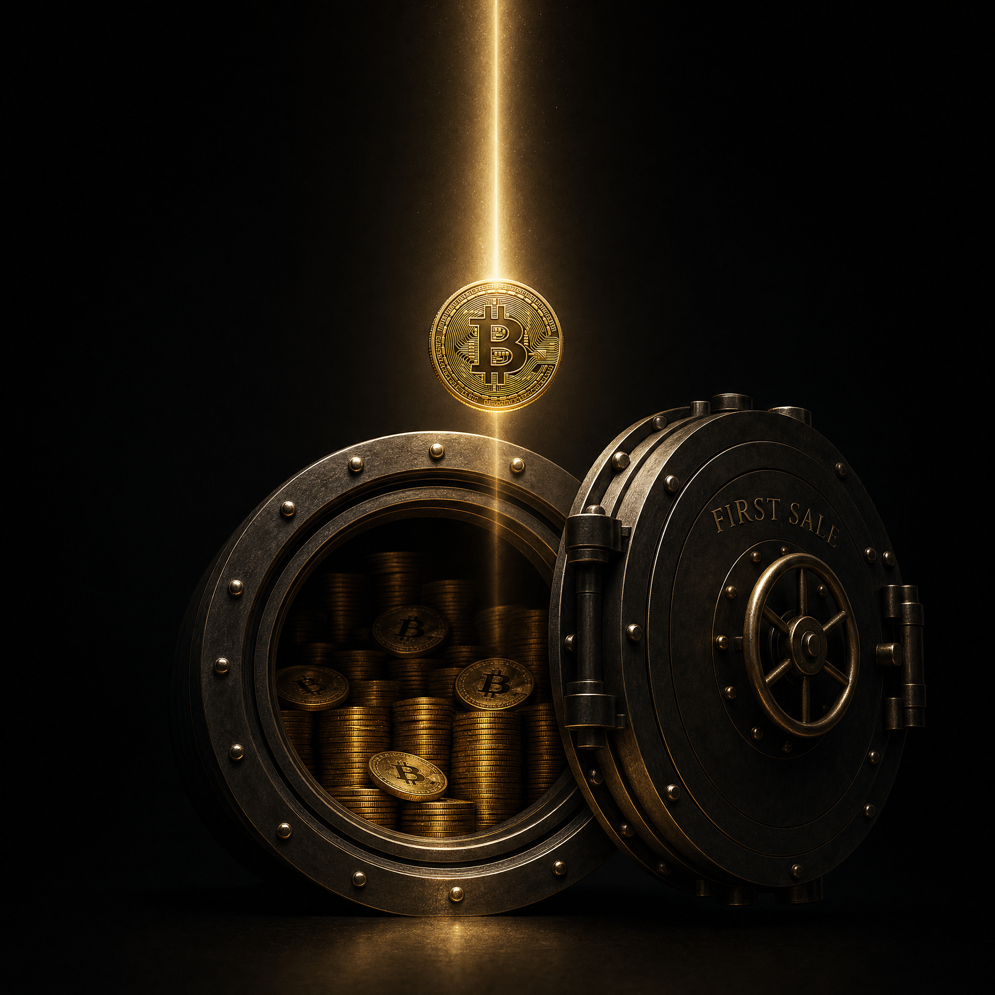 strategy sells bitcoin — a single coin leaving a near-full vault to cover a fixed obligation