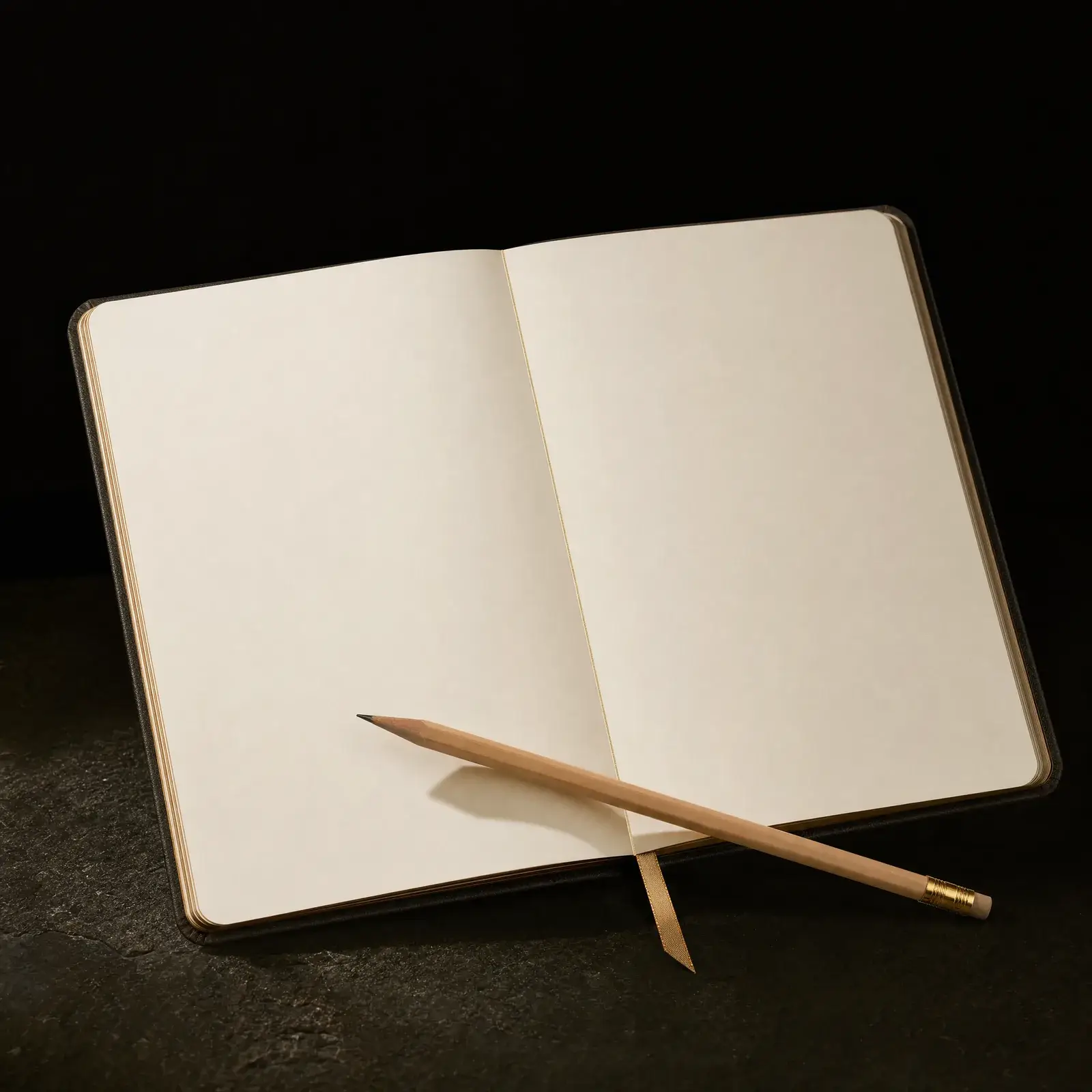 dichotomy of control – two-column sorting notebook on obsidian surface