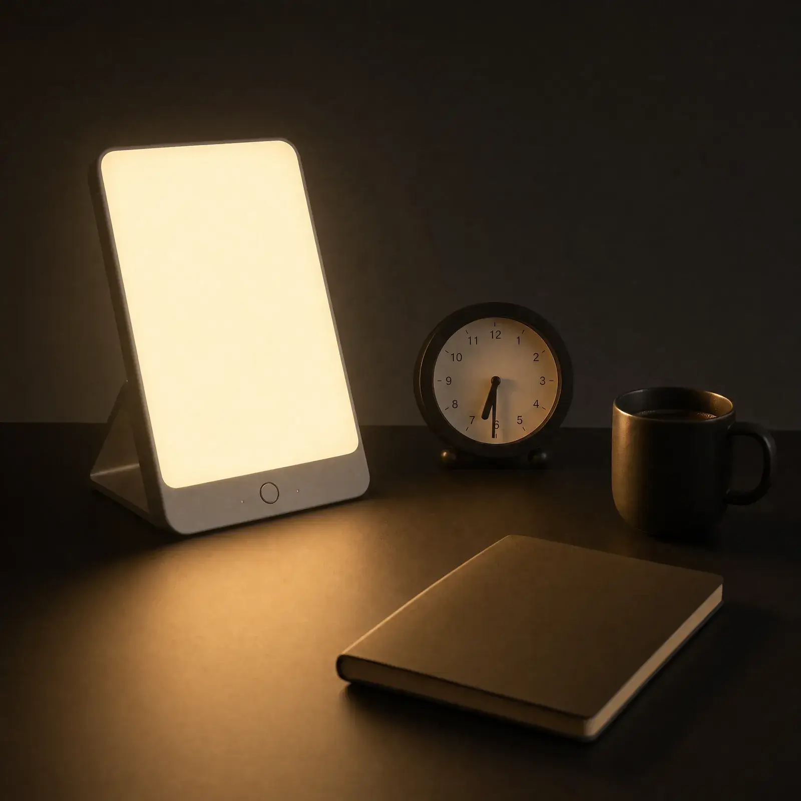 morning sunlight cortisol protocol – light therapy lamp and morning routine setup