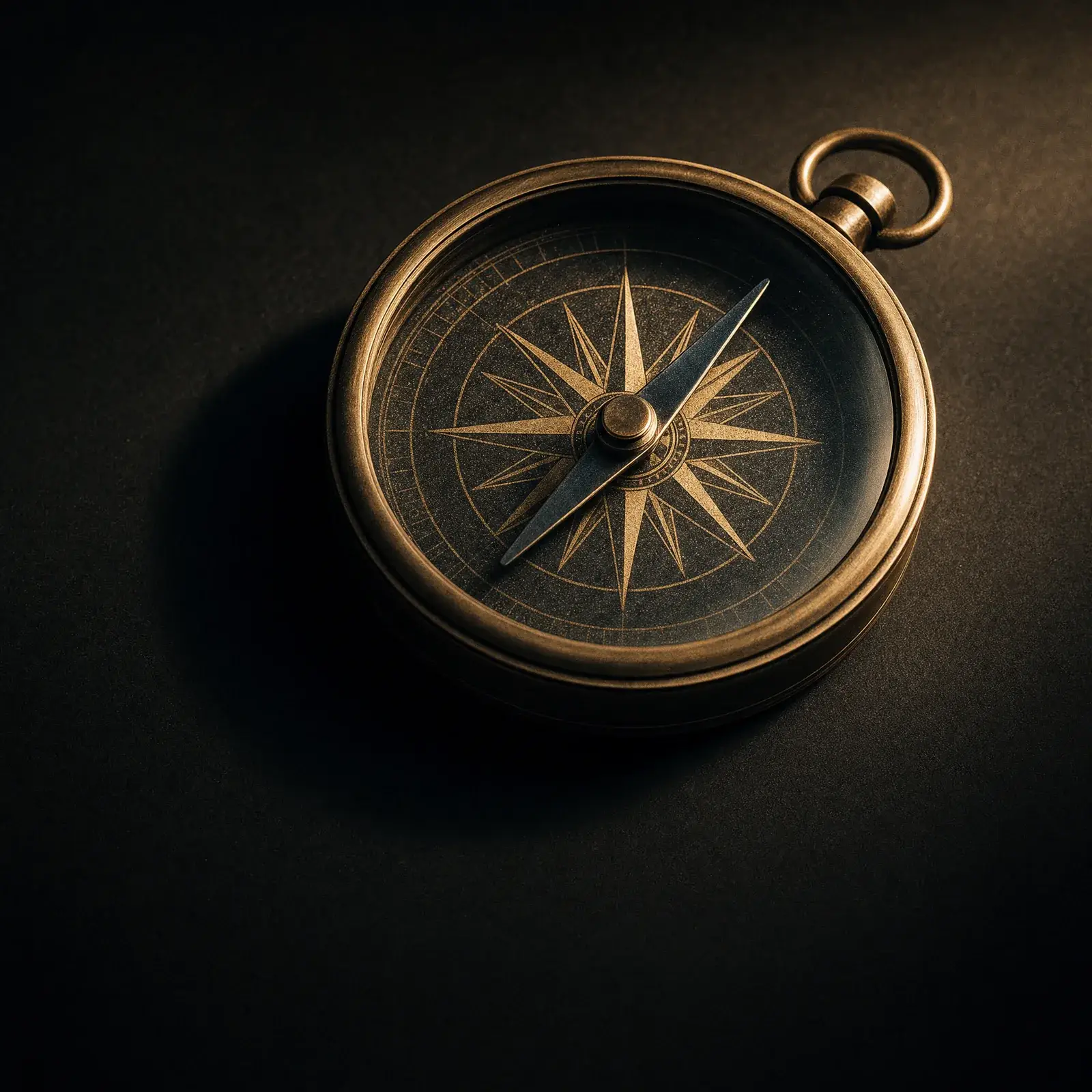 personal branding mistakes – compass representing authentic brand direction on obsidian surface