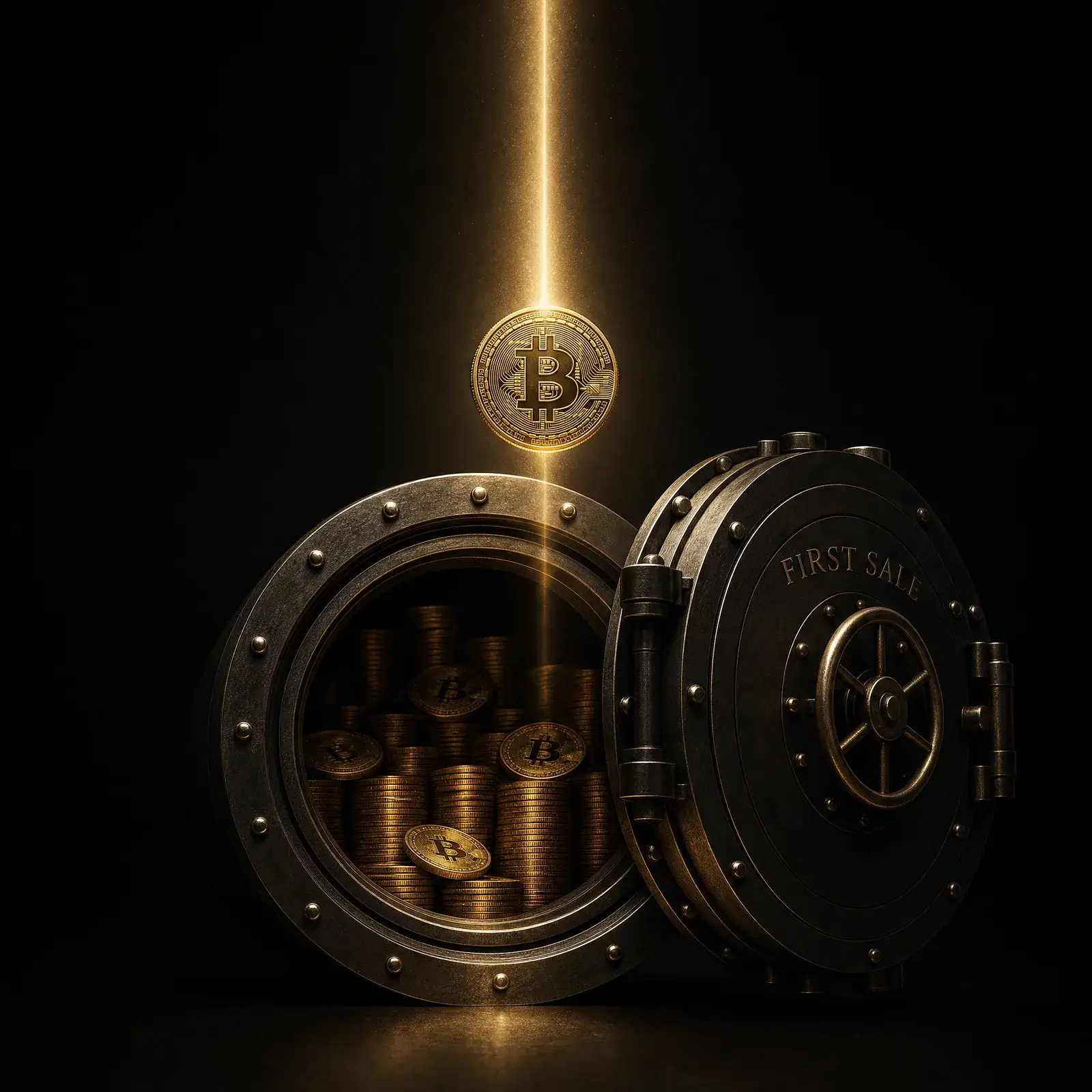 strategy sells bitcoin — a single coin leaving a near-full vault to cover a fixed obligation