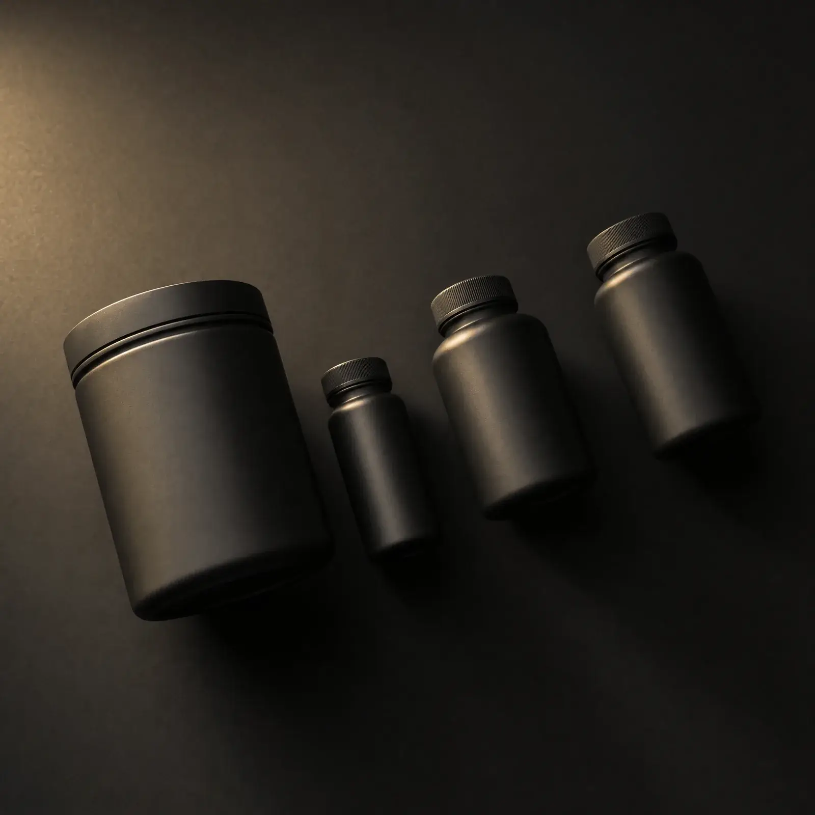 supplement stack – evidence-backed core supplements arranged on a clean flat lay